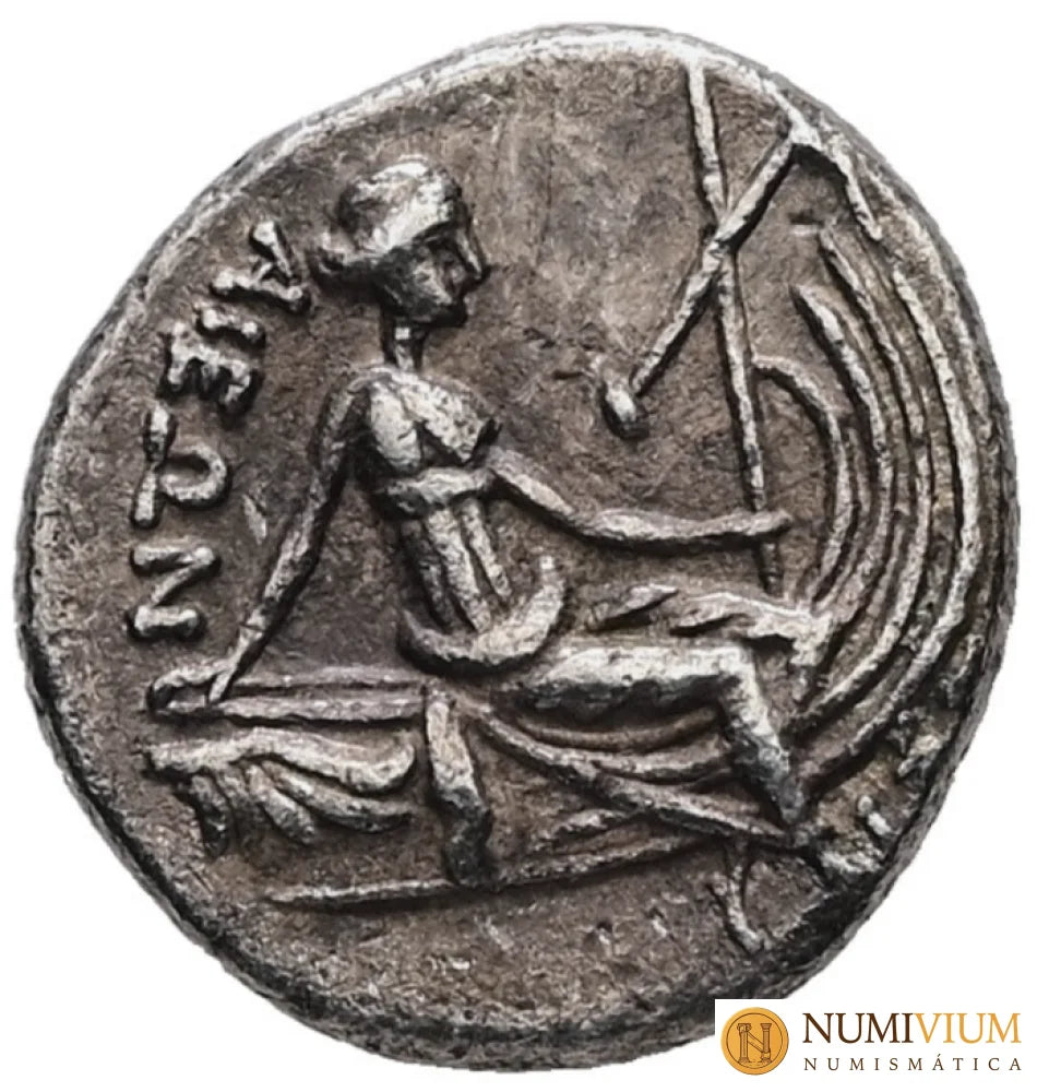 Tetróbolo de plata. Eubea Ninfa Histiaia. Siglos III-II a.C. Tetróbolo